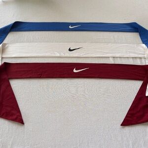 Nike Headband Trio in Blue, White, and Burgundy